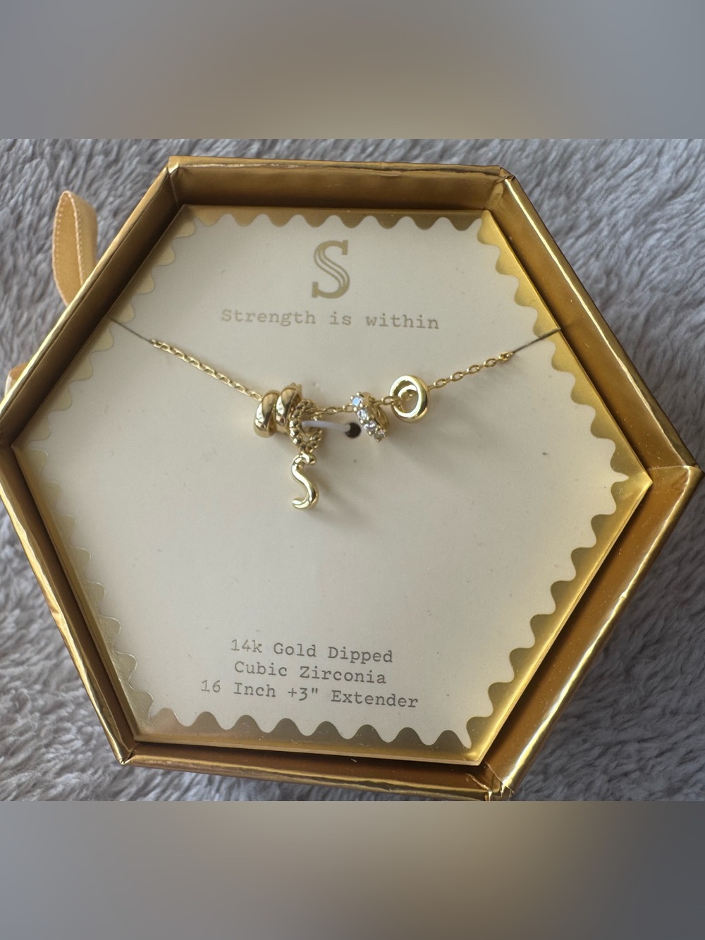 A New Day 14k Gold Dipped Letter S Charm Necklace